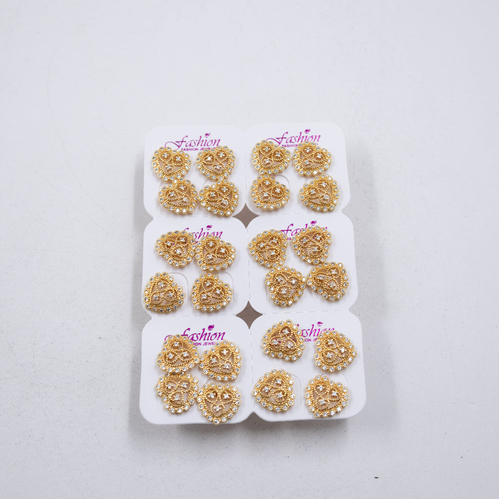 Paquete de 12 pares de Aretes Dorados M1 Oro Laminado