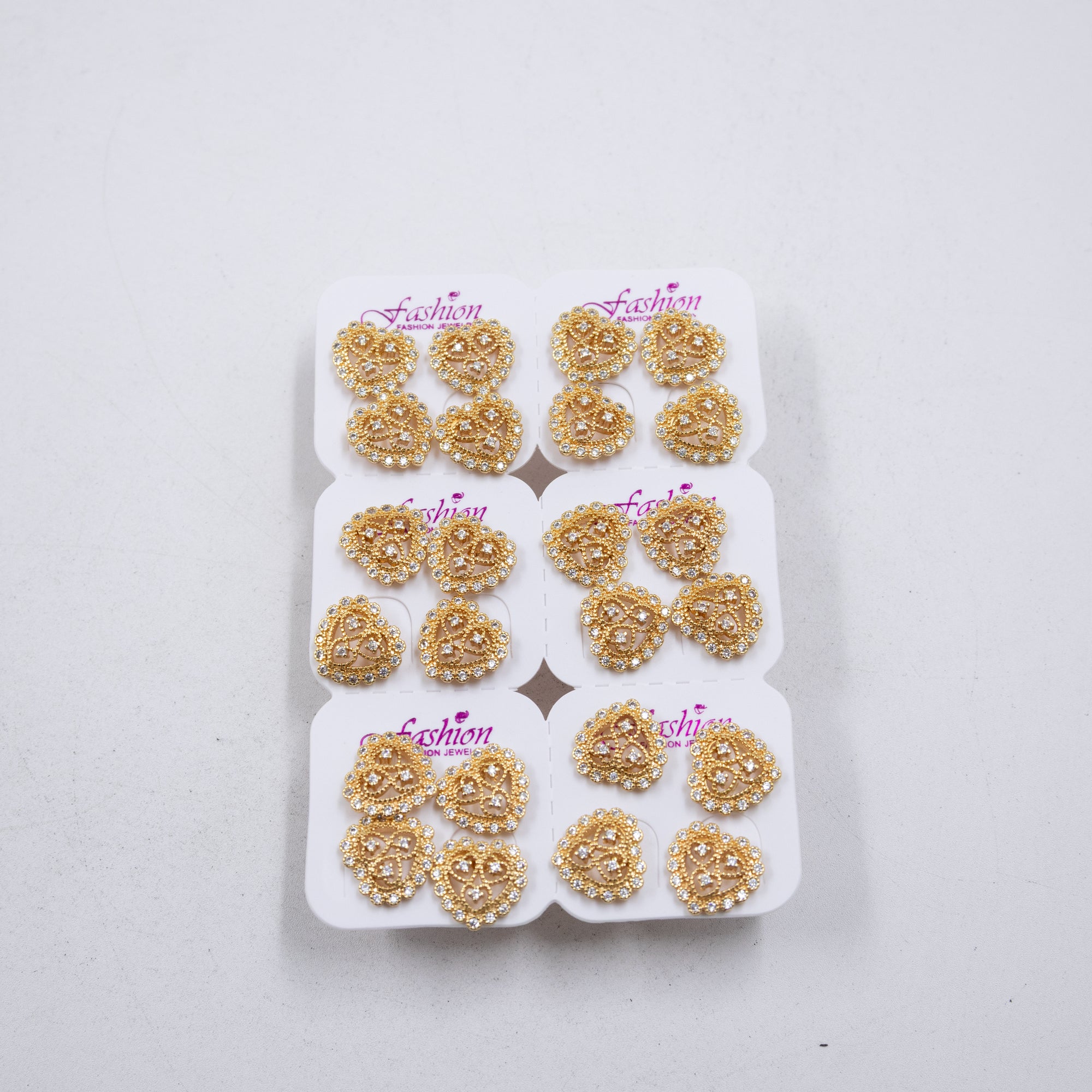 Paquete de 12 pares de Aretes Dorados M1 Oro Laminado