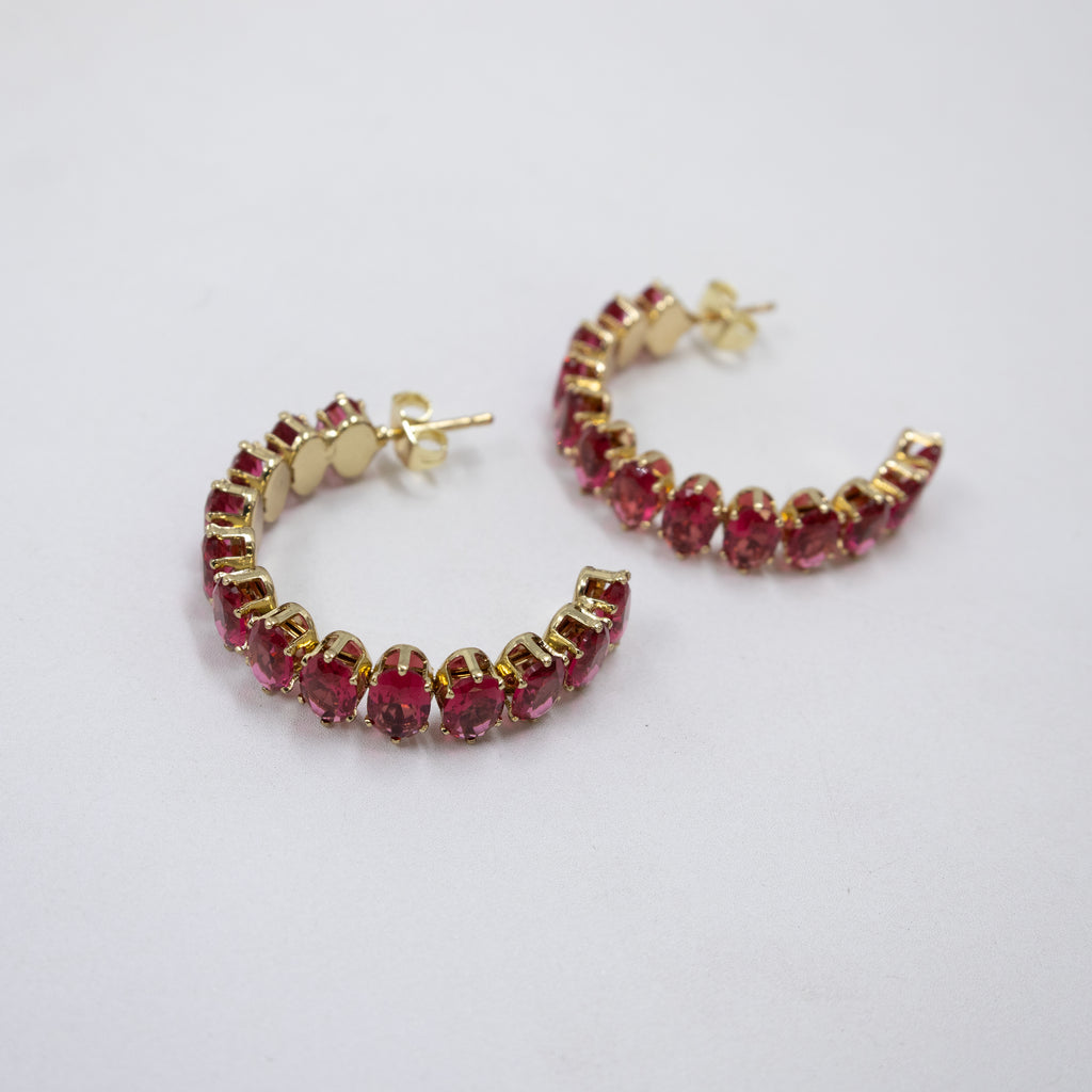 Aretes Dorados con piedras de color M7 Oro Laminado