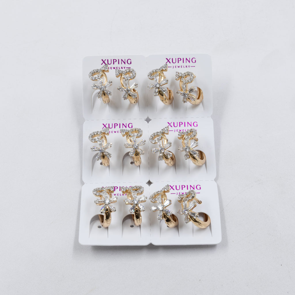 Paquete de 6 pares de Aretes Xuping Dorado M20 Oro Laminado