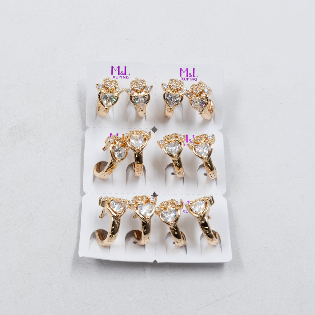 Paquete de 6 pares de Aretes Xuping Dorado M9 Oro Laminado