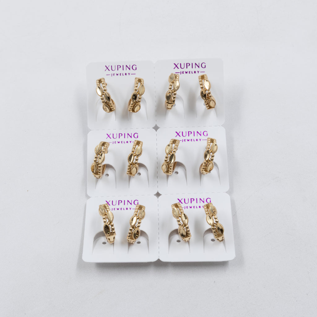 Paquete de 6 pares de Aretes Xuping Dorado M19 Oro Laminado
