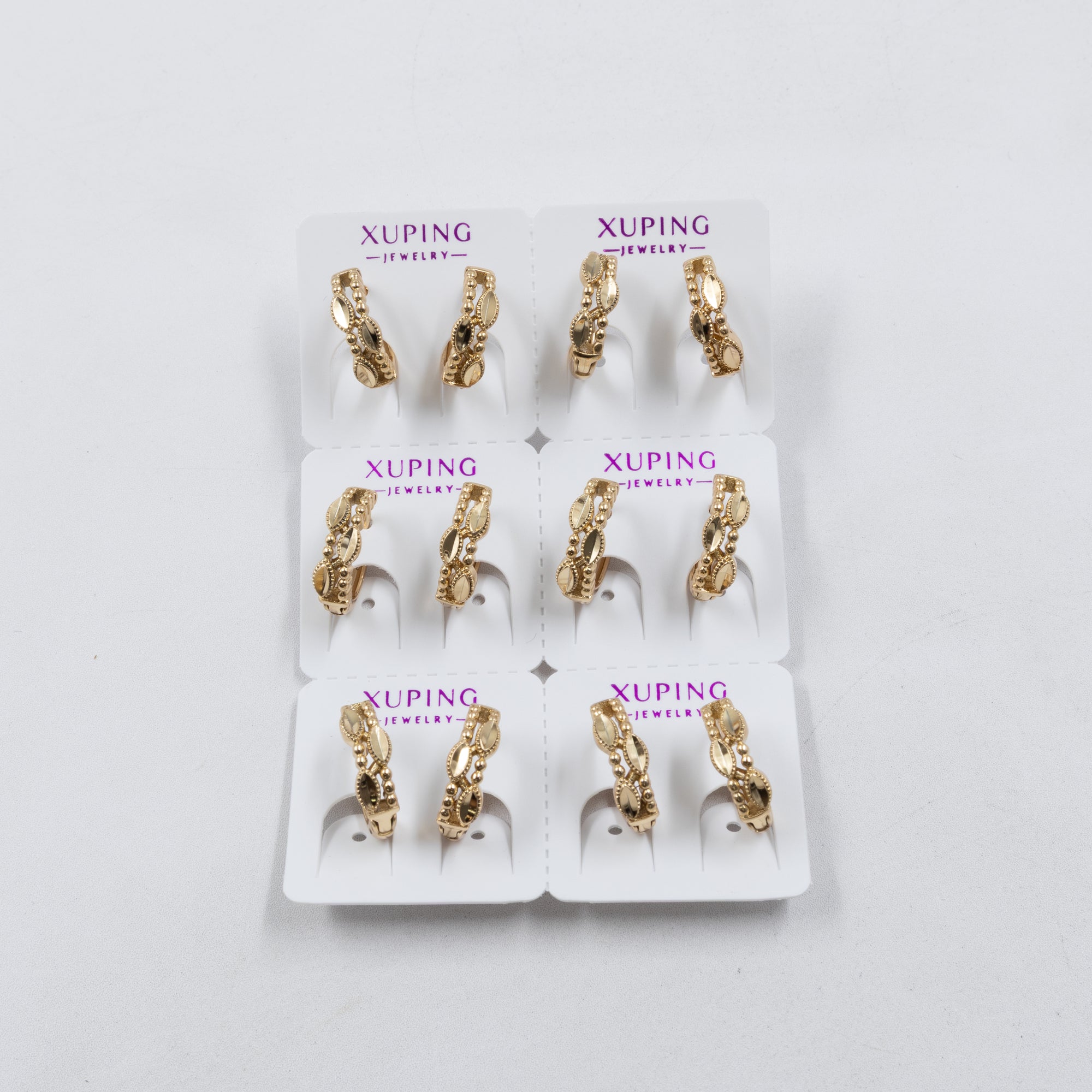 Paquete de 6 pares de Aretes Xuping Dorado M19 Oro Laminado