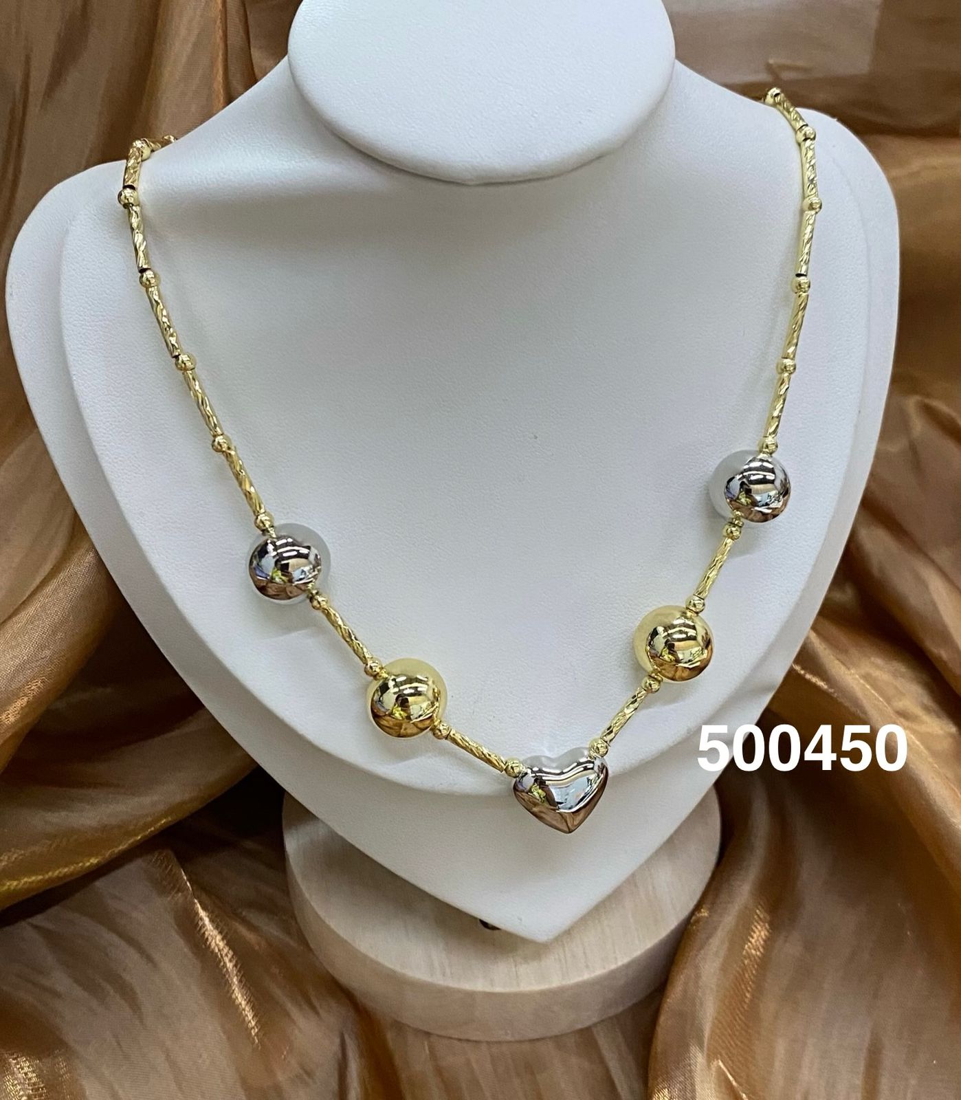 Collares Dorados de Cuentas M1 Oro Laminado