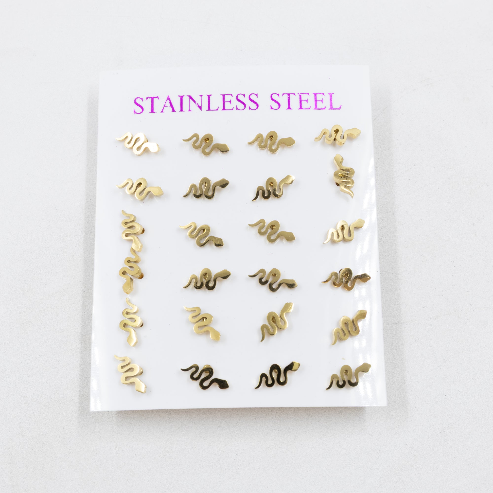 Paquete de 12 Pares de Aretes Dorados M5 Acero Inoxidable