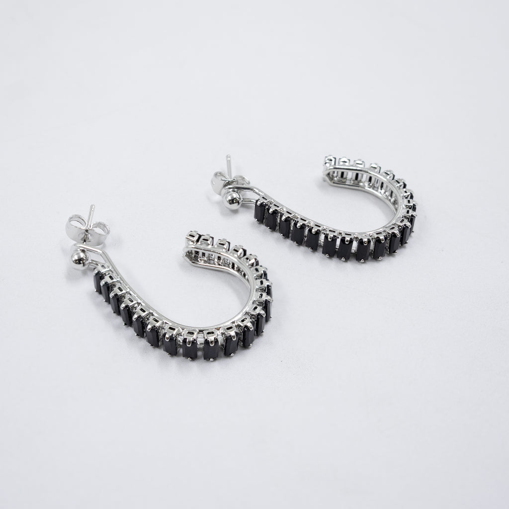 Aretes Plateados con piedras de color M12 Oro Laminado