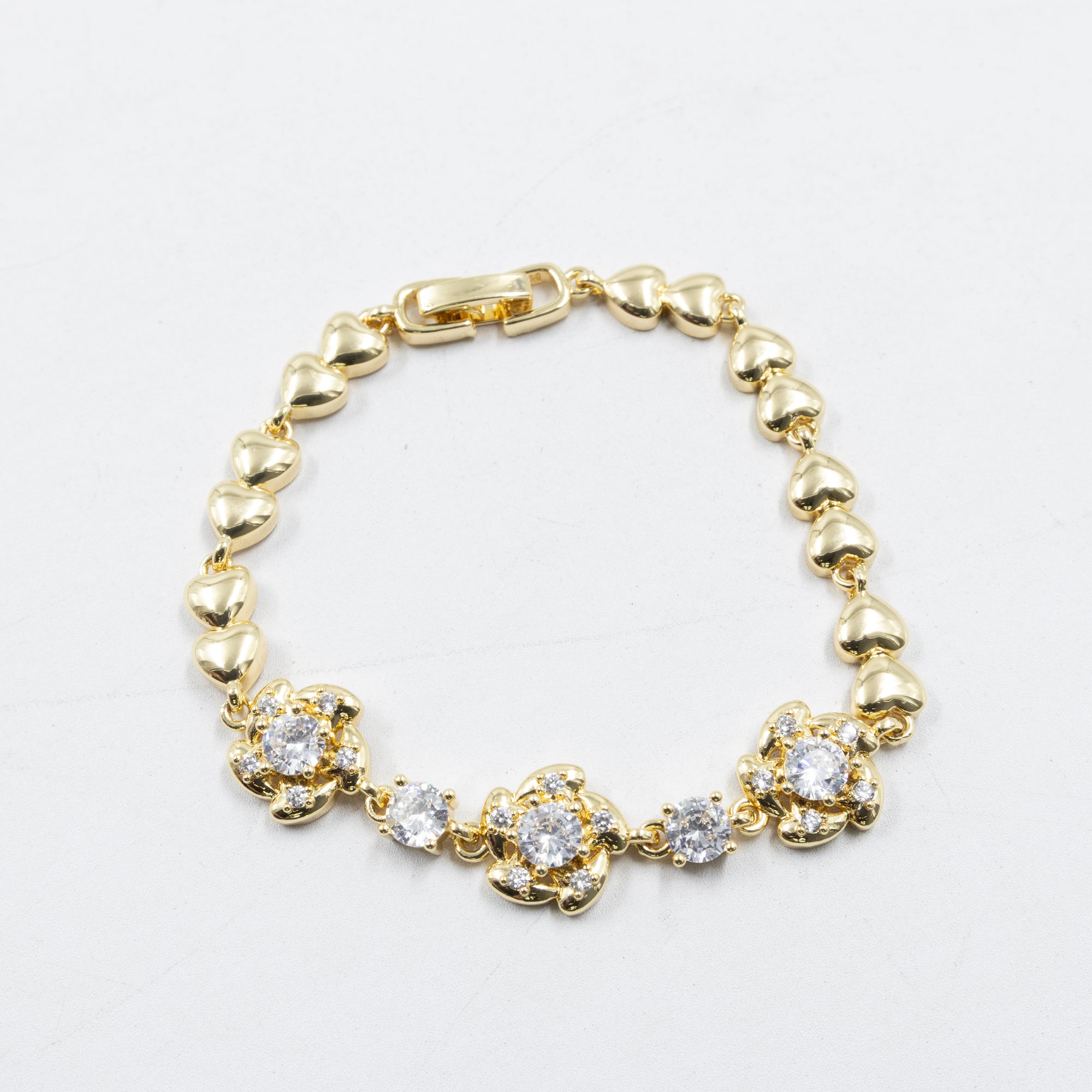 Pulseras Doradas con Piedras M6 Oro Laminado