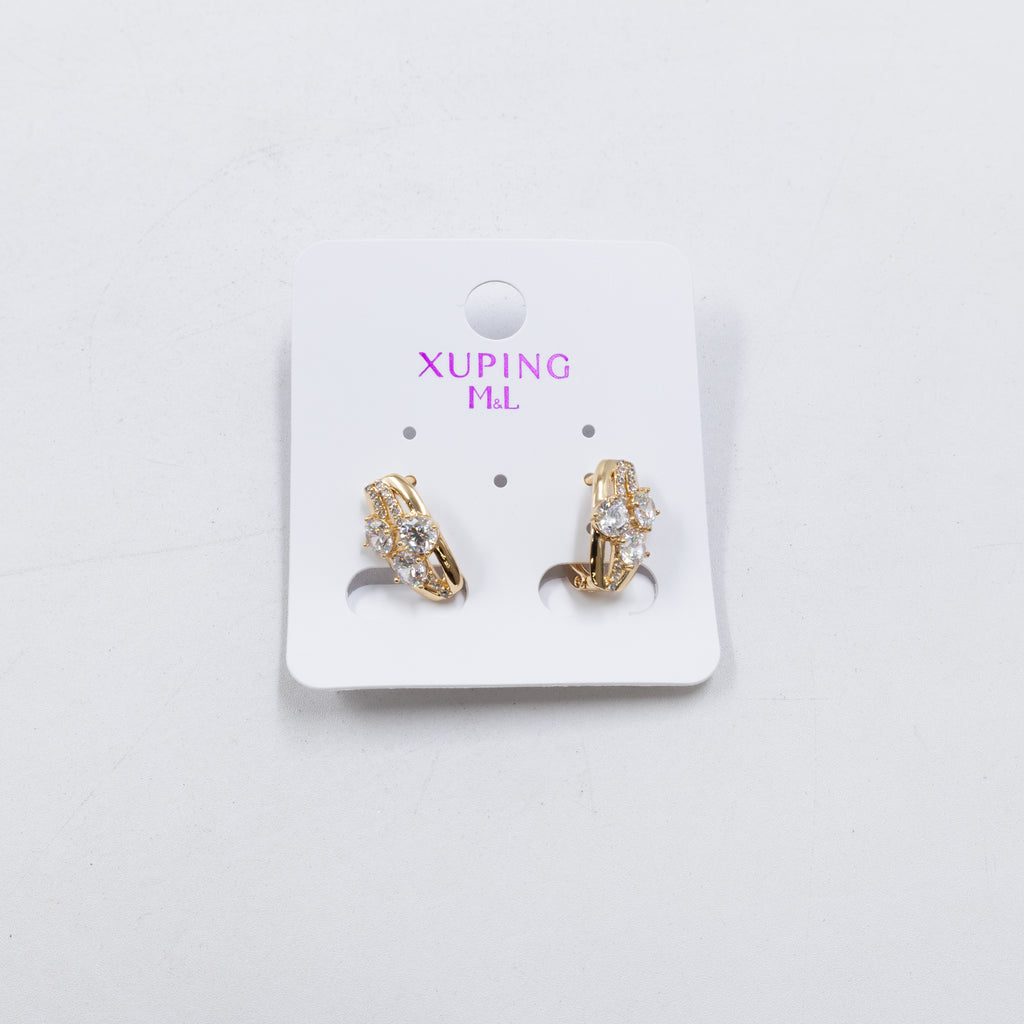 Aretes Dorados Xuping de Poste M7 Oro Laminado