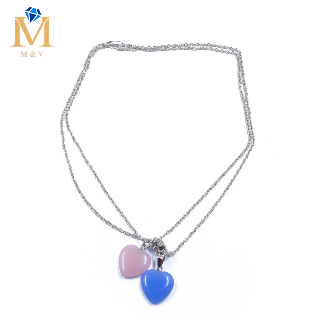 Collares en Pareja de piedras M17 Acero Inoxidable