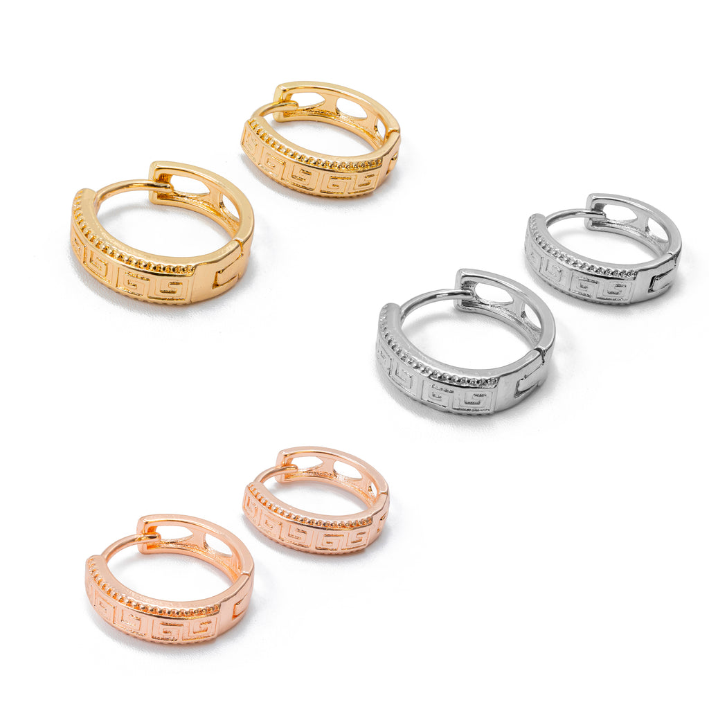 Paquete de 3 pares de Arracadas M2 Oro Laminado