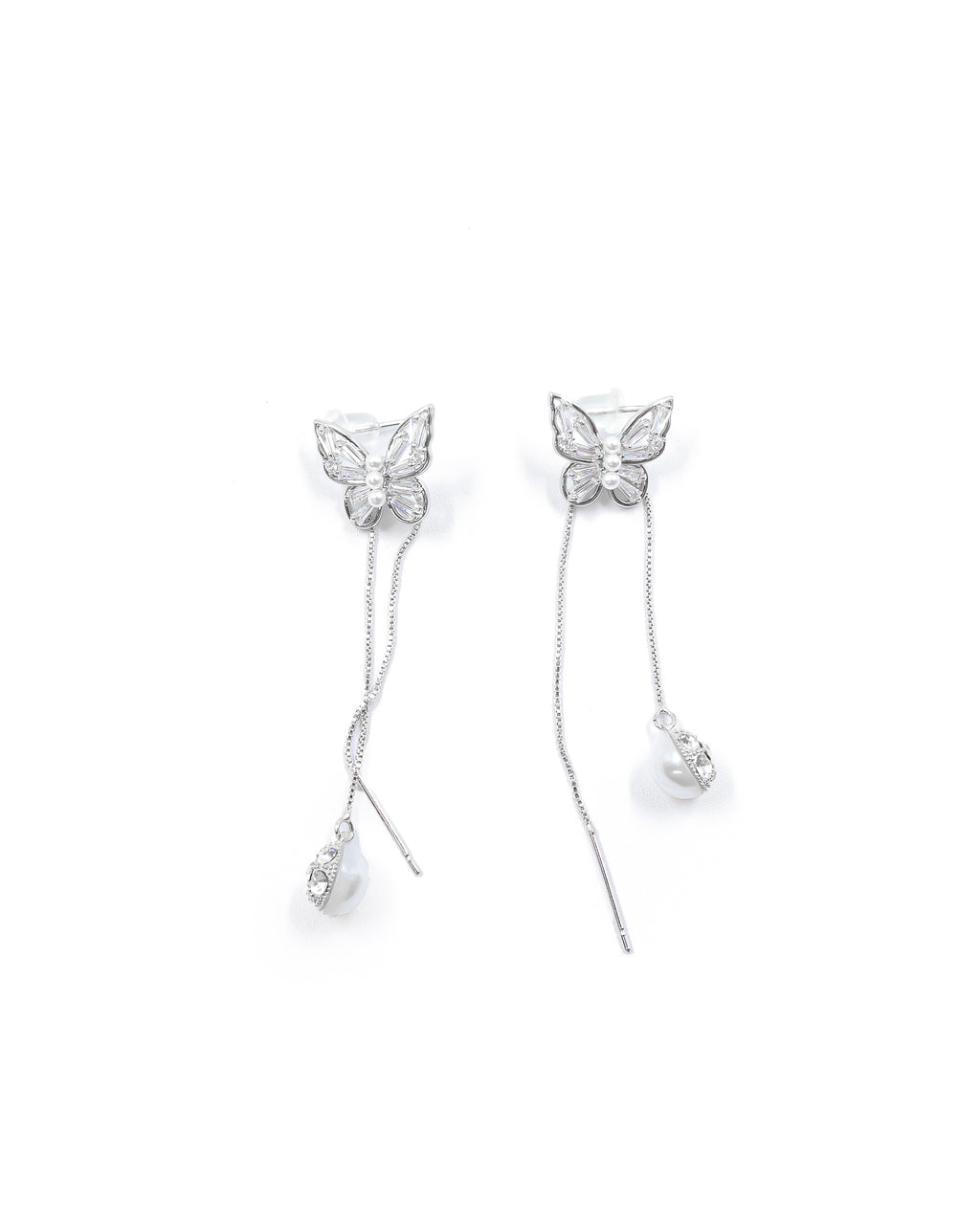 Aretes Largos Ansheli Plateados M24 Oro Laminado