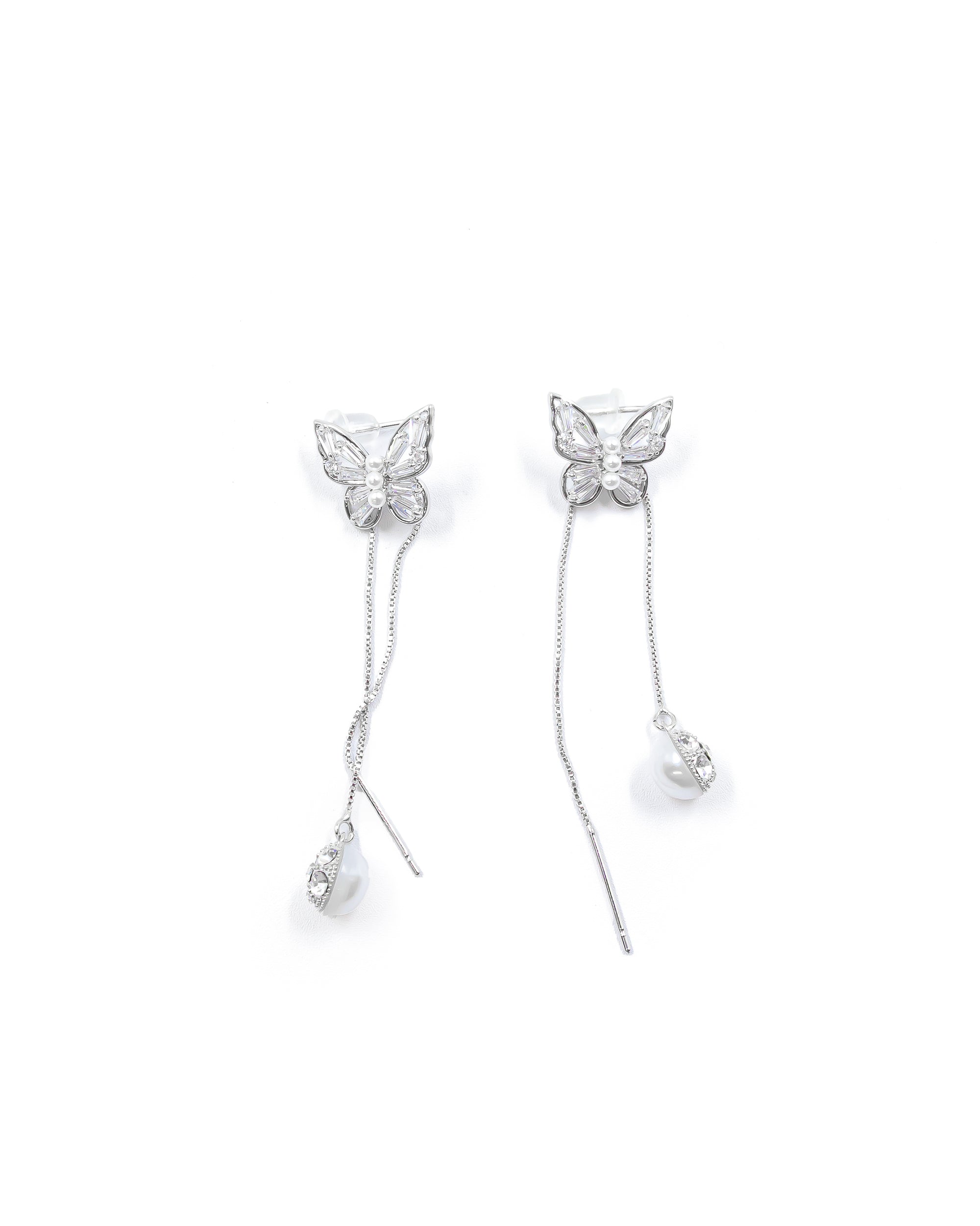 Aretes Largos Ansheli Plateados M24 Oro Laminado