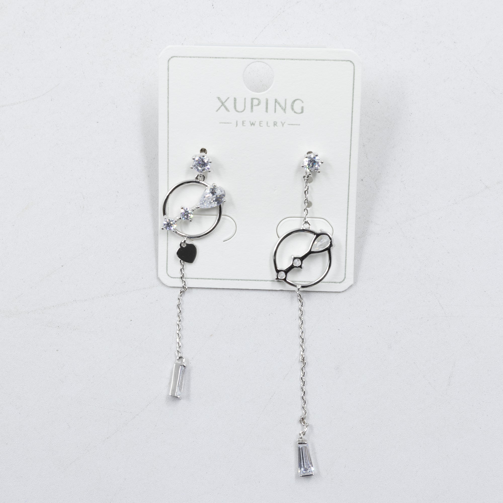 Aretes Plateados con Piedras Xuping M8 Oro Laminado