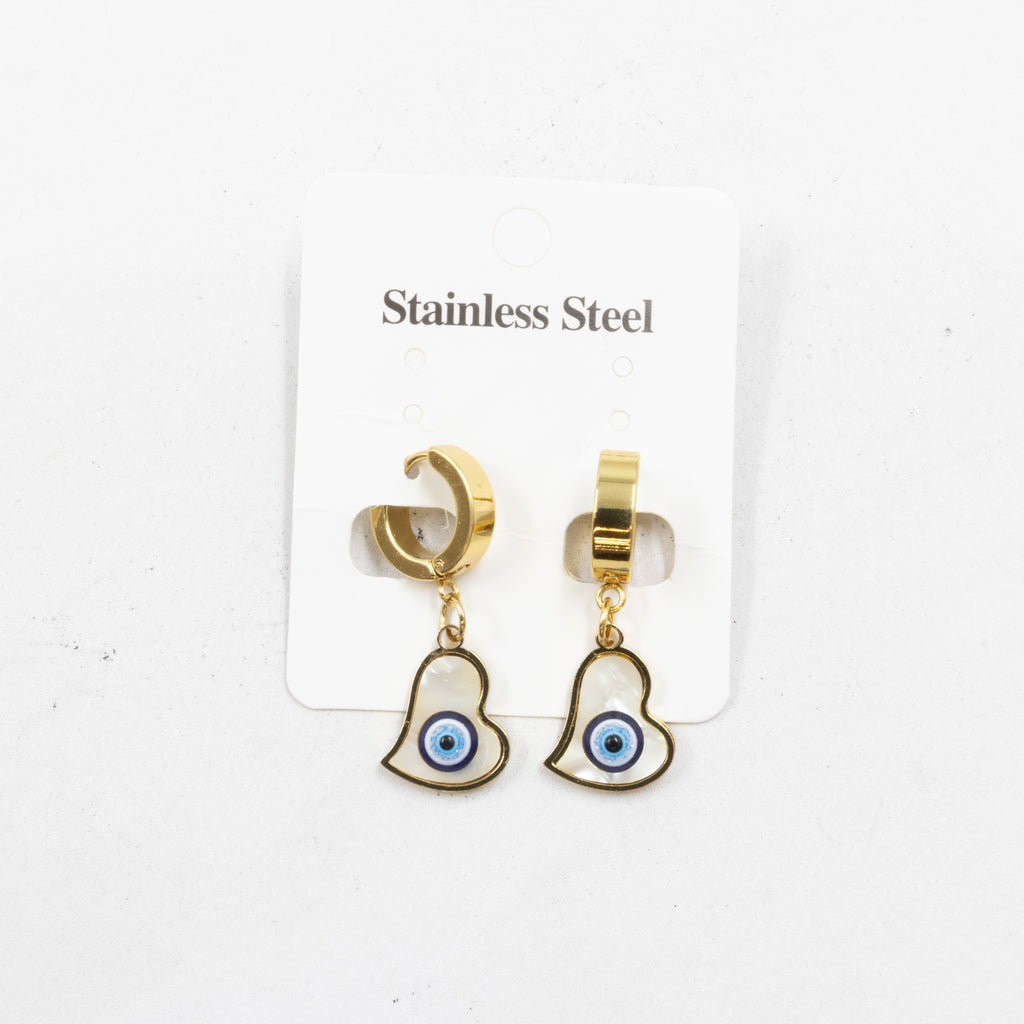 Aretes  Dorados de Ojo Turco M4 Oro Laminado