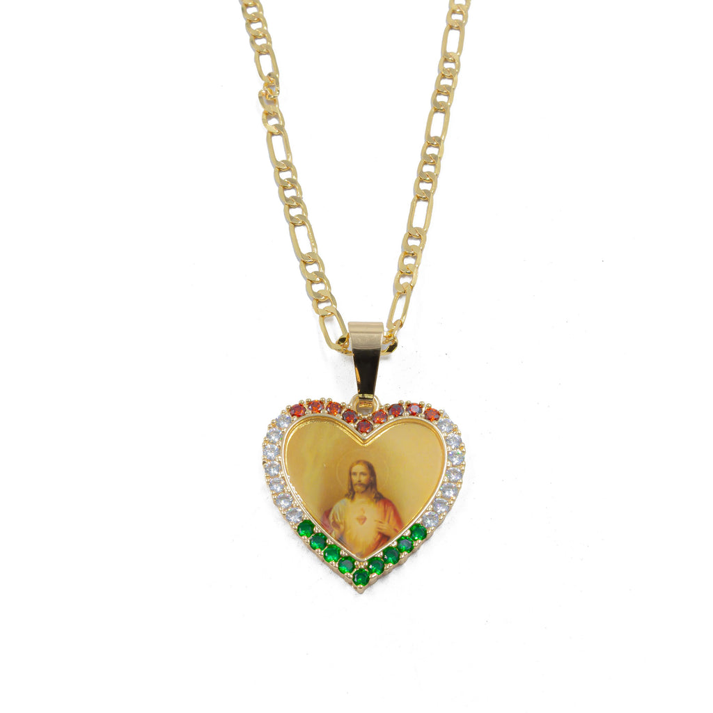 Collar con Dije Religioso Dorado M1 Oro Laminado