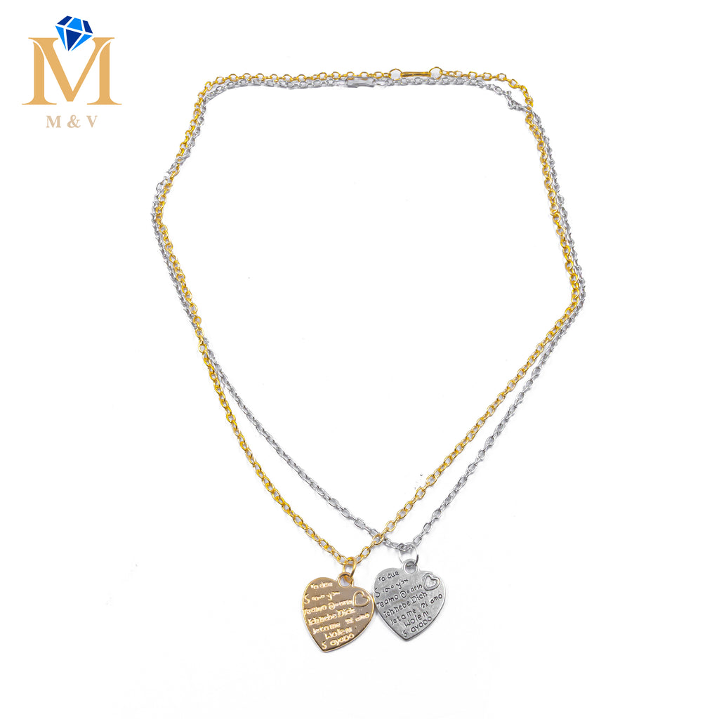 Collares en Pareja de corazón M8 Acero Inoxidable