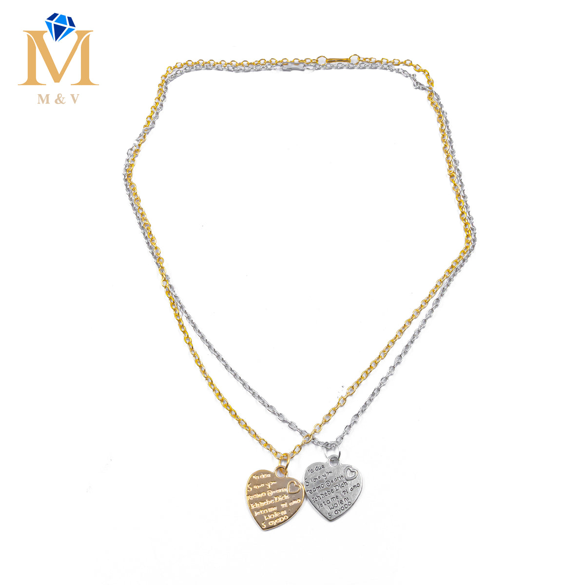 Collares en Pareja de corazón M8 Acero Inoxidable