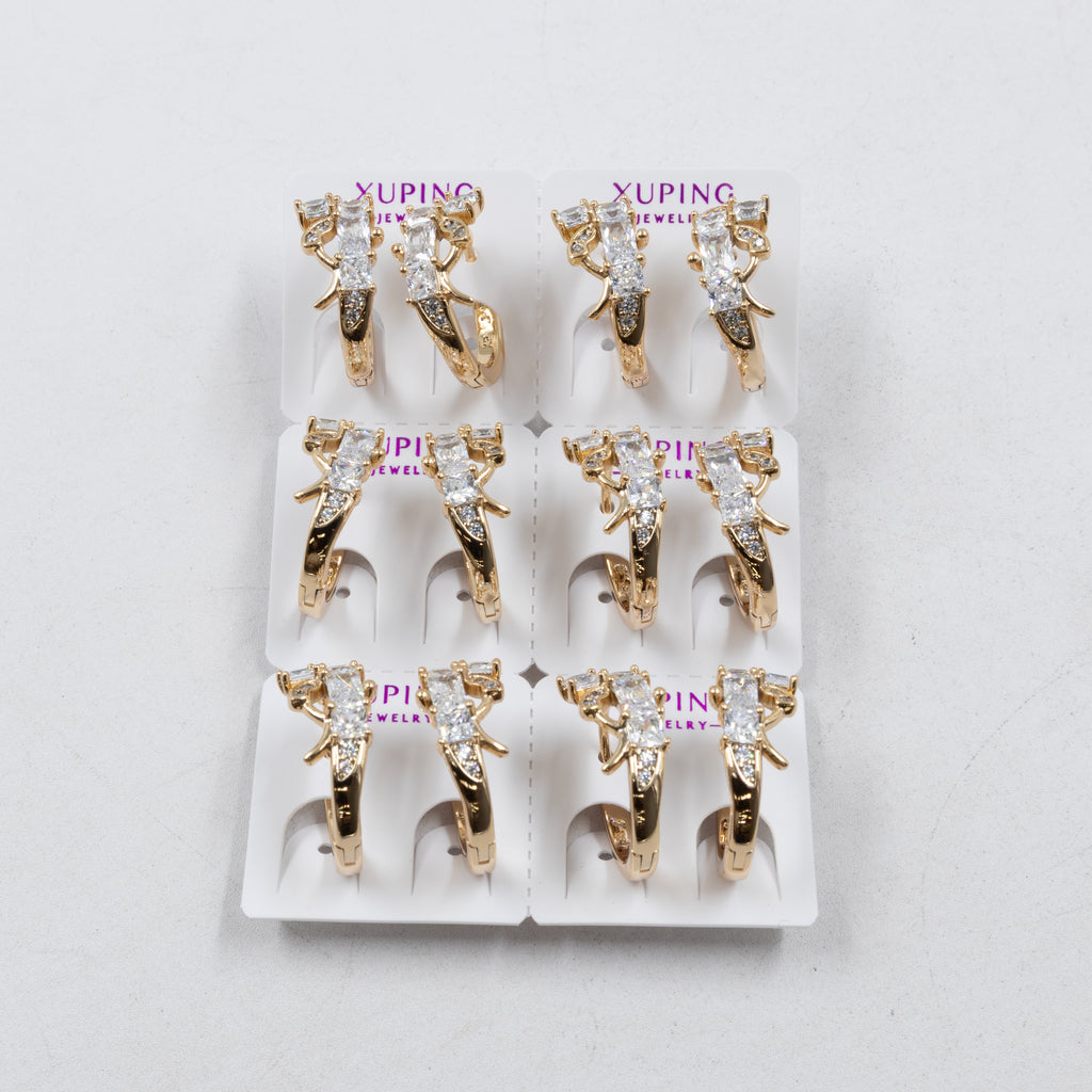 Paquete de 6 pares de Aretes Xuping Dorado M6 Oro Laminado