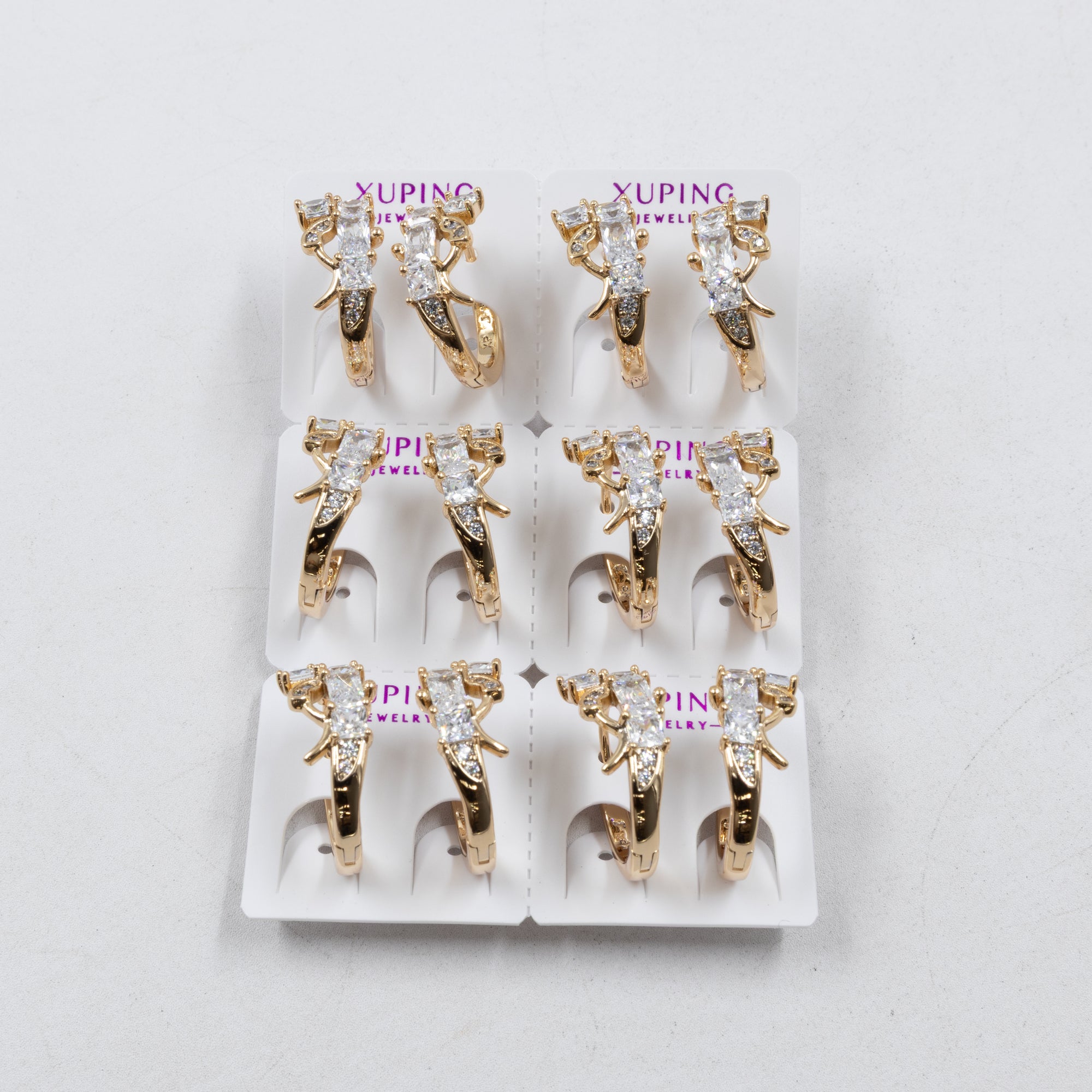Paquete de 6 pares de Aretes Xuping Dorado M6 Oro Laminado