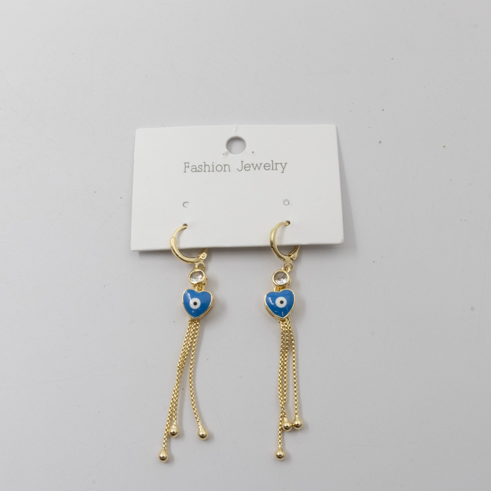 Aretes Dorados Largos de Ojo Turco M1 Oro Laminado