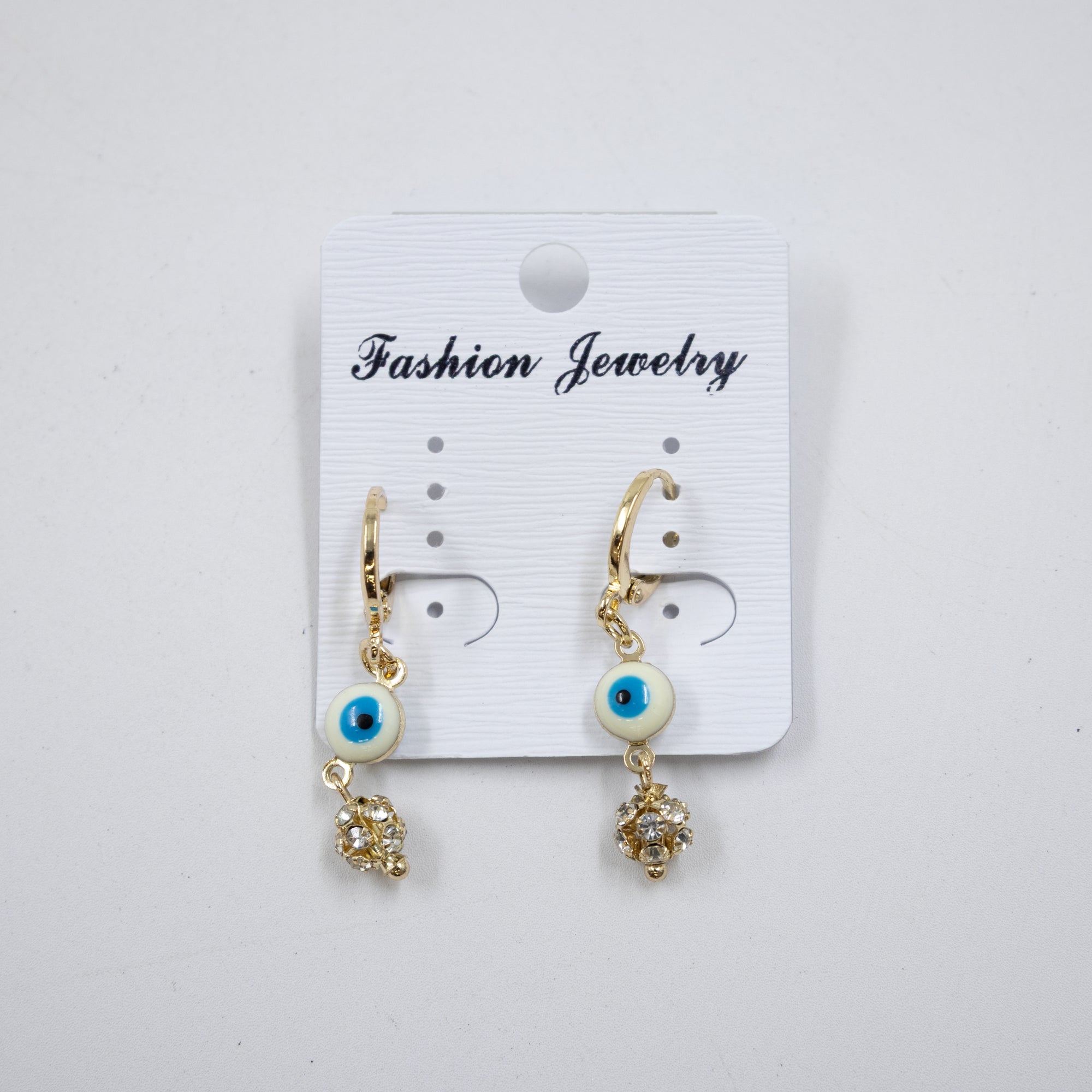 Arete Dorado de Ojo Turco con Piedras M1 Oro Laminado