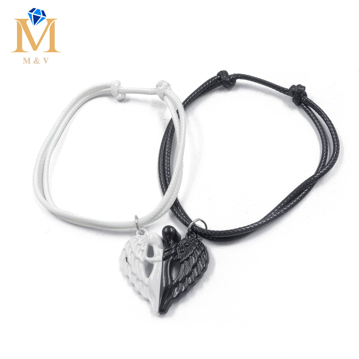 Pulseras de Corazón de Pareja con imán M2 Oro Laminado