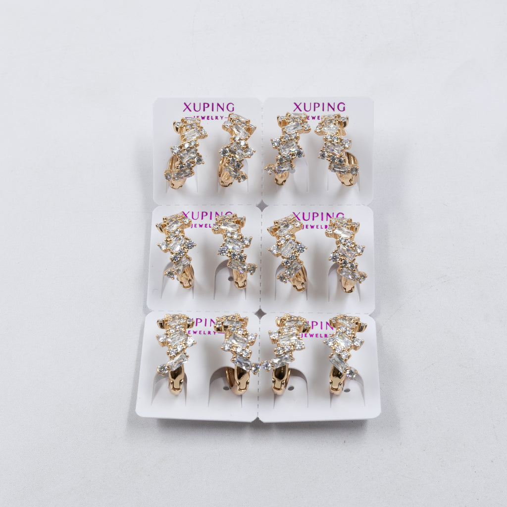 Paquete de 6 pares de Aretes Xuping Dorado M23 Oro Laminado