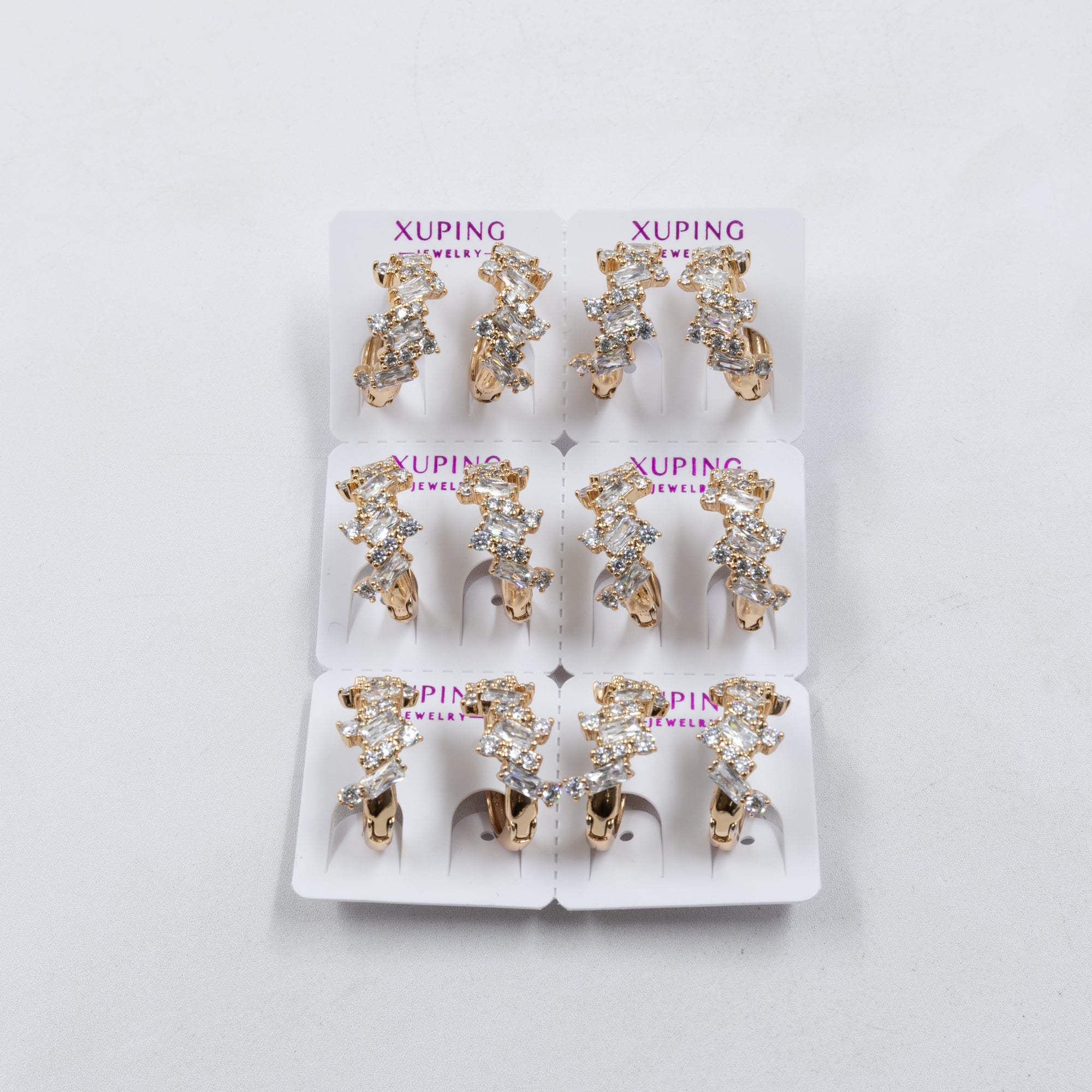 Paquete de 6 pares de Aretes Xuping Dorado M23 Oro Laminado