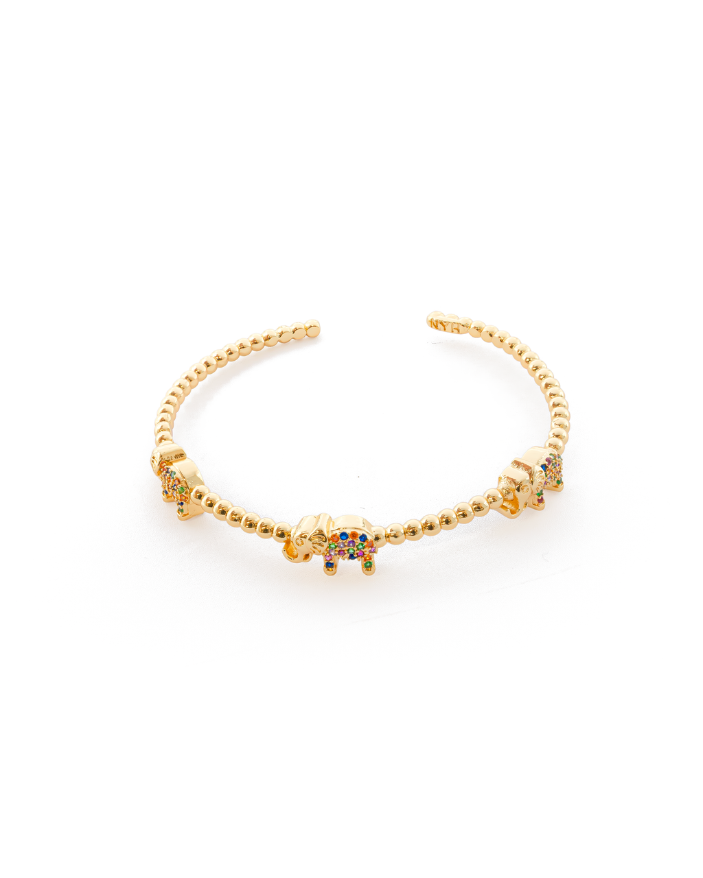 Brazalete Dorado con Piedras M2 Oro Laminado