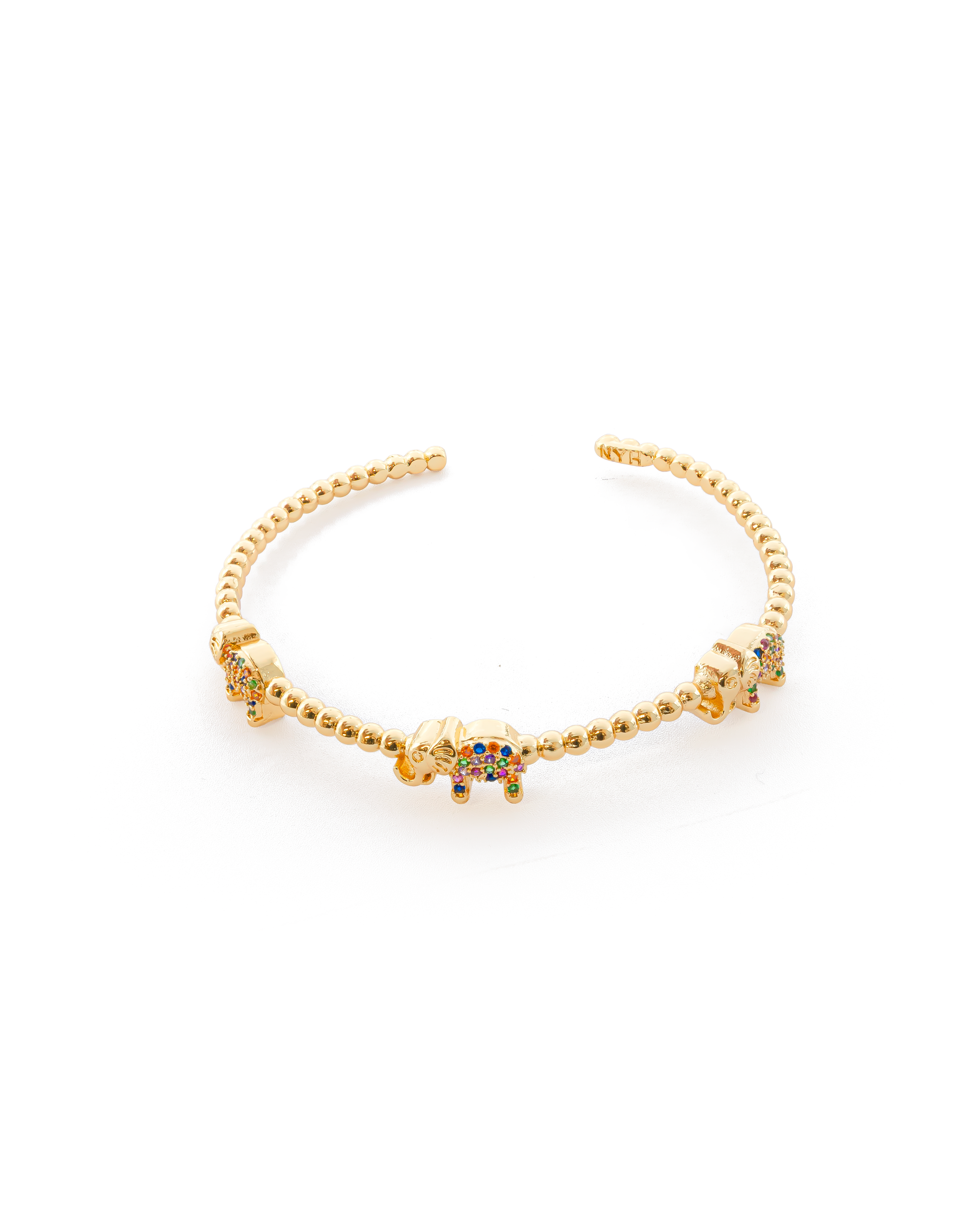 Brazalete Dorado con Piedras M2 Oro Laminado