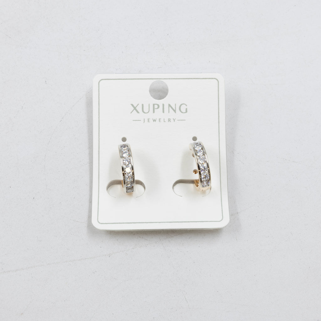 Aretes Dorados con Piedras Xuping M2 Oro Laminado