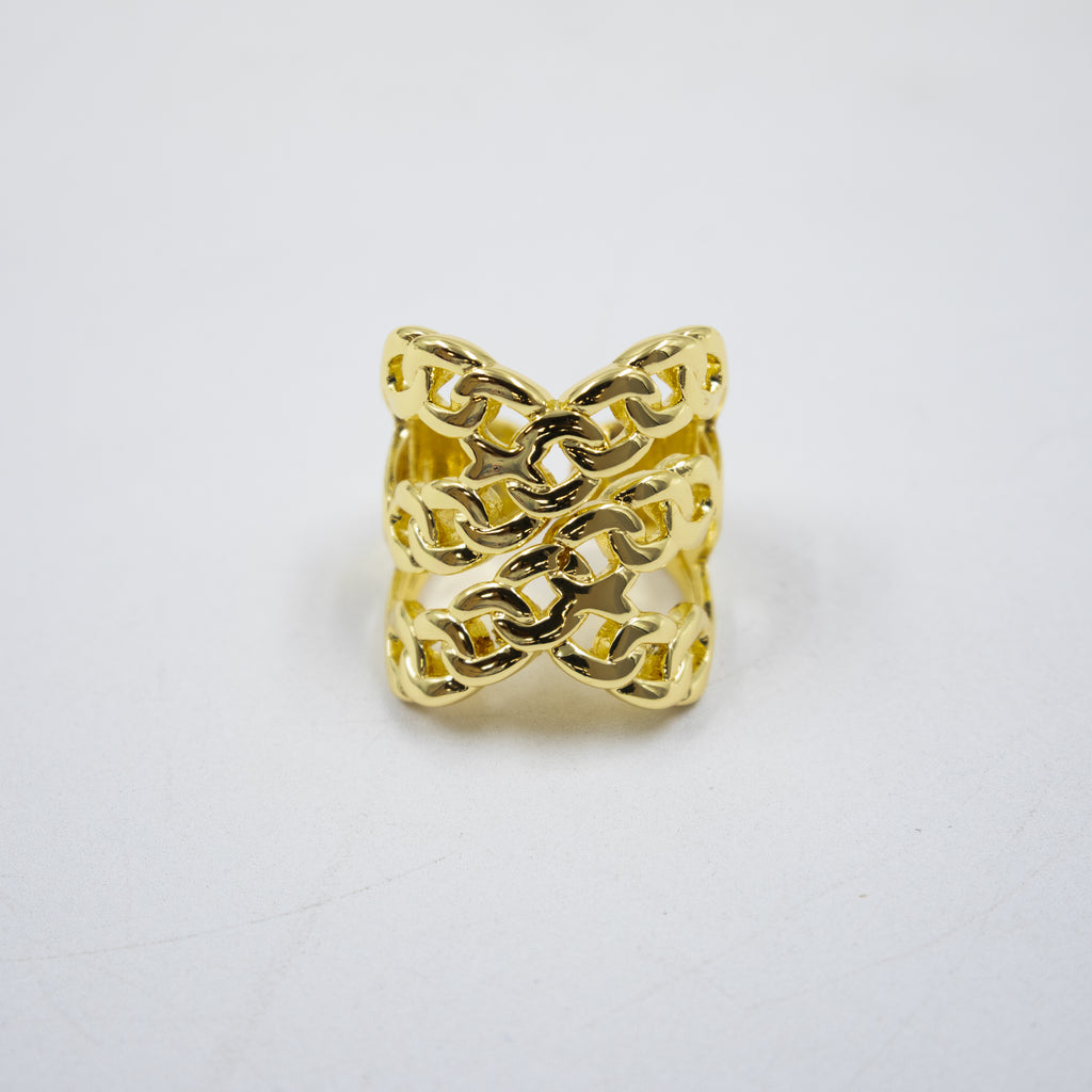 Anillos Dorados Ajustables Chunkys M1 Oro Laminado