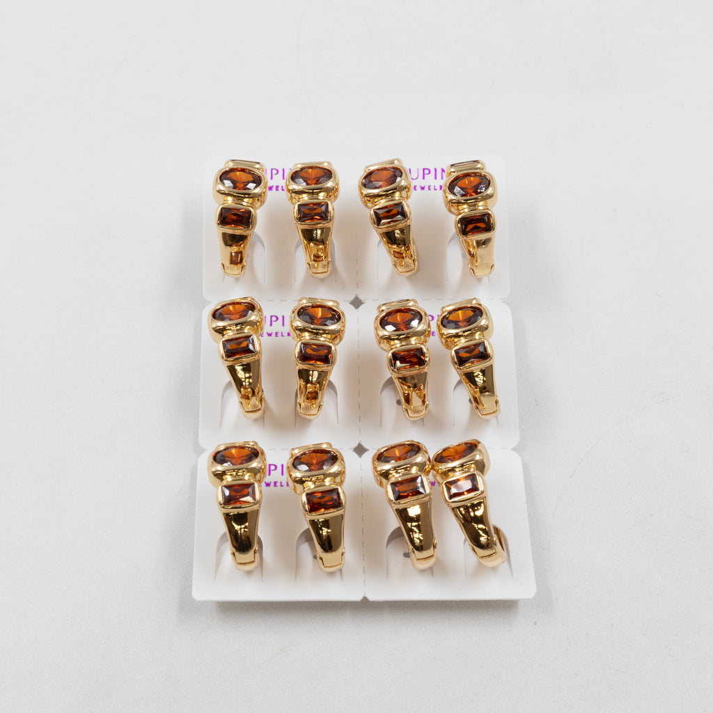 Paquete de 6 pares de Aretes Xuping Dorado M17 Oro Laminado