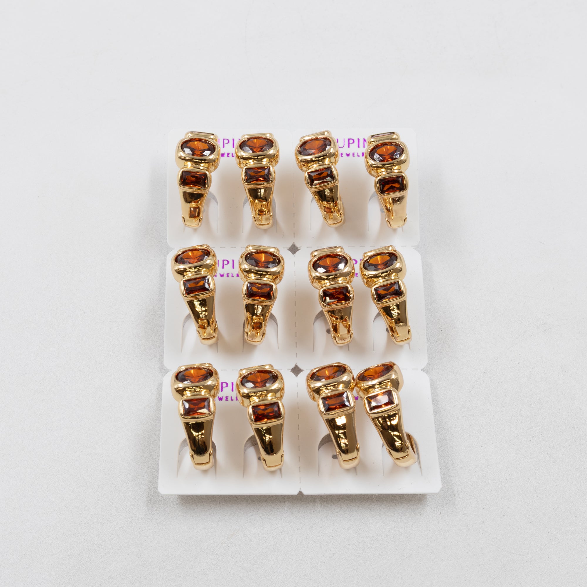 Paquete de 6 pares de Aretes Xuping Dorado M17 Oro Laminado
