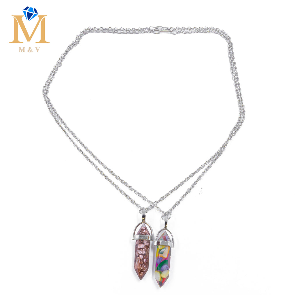 Collares en Pareja de piedras M15 Acero Inoxidable