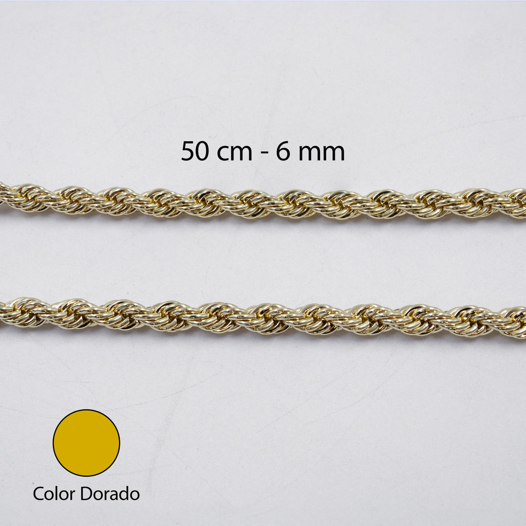 Cadenas Doradas Torsal de 50 cm M5 Oro Laminado