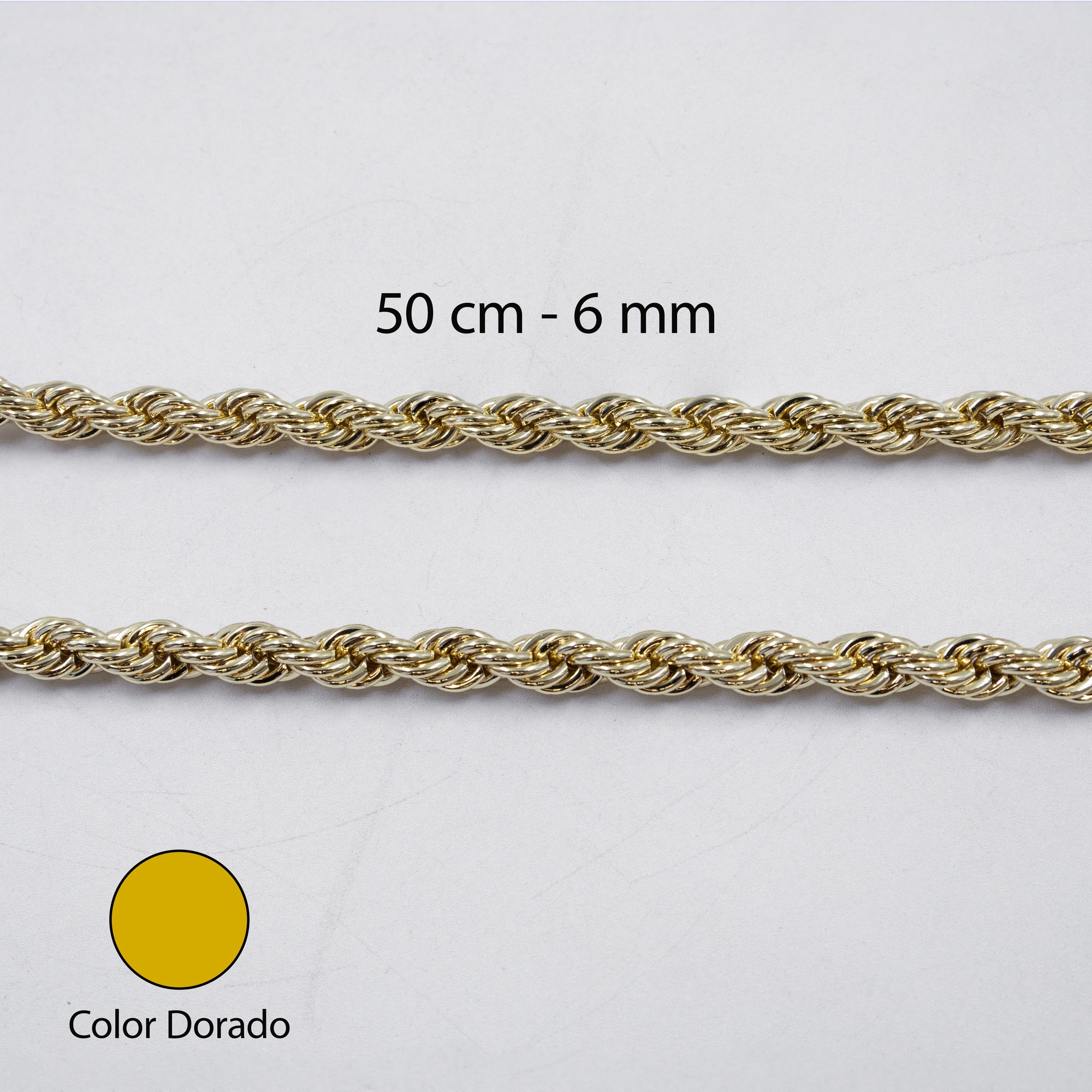 Cadenas Doradas Torsal de 50 cm M5 Oro Laminado