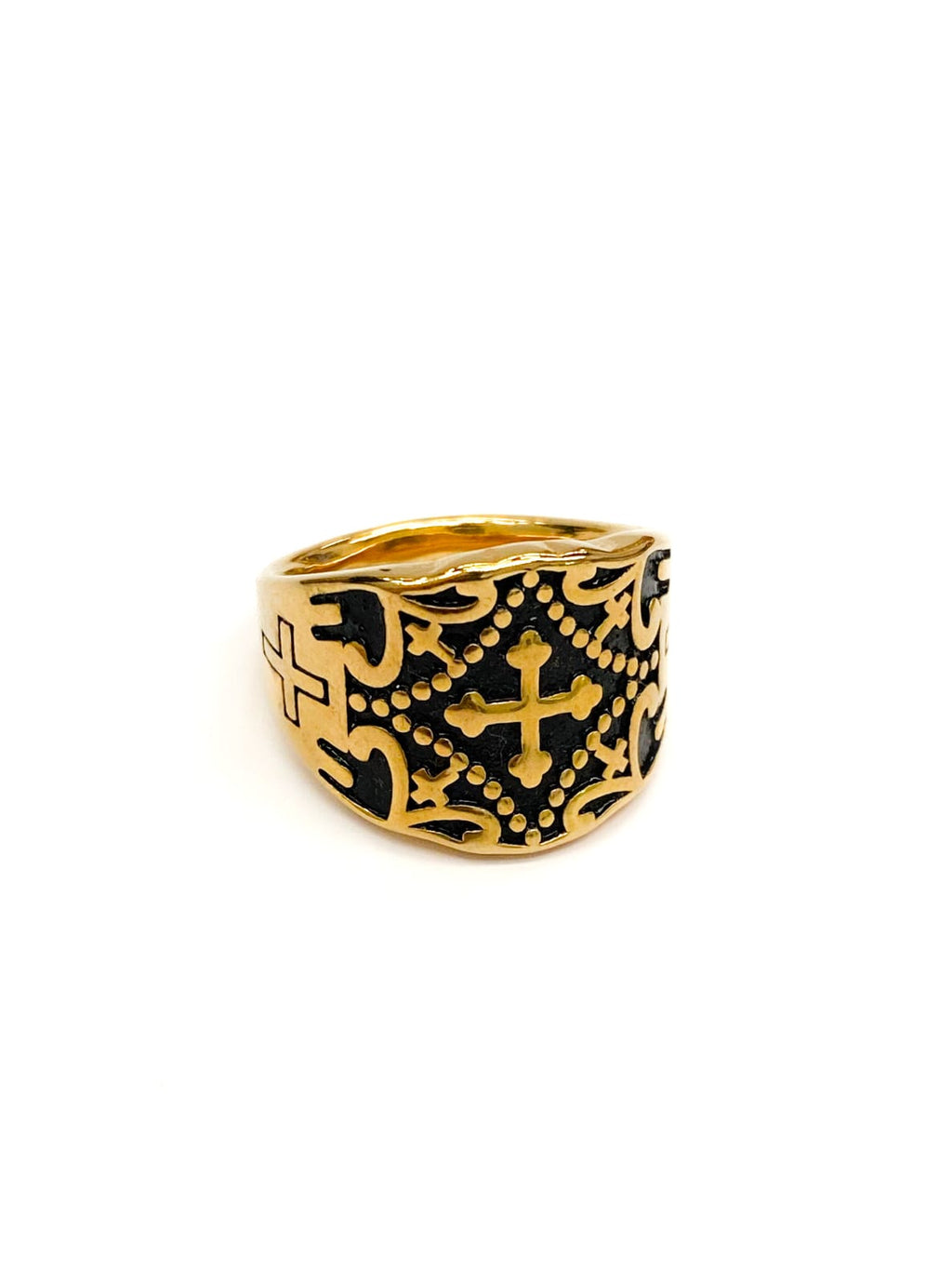 Anillo Dorado y Plateado M8 Acero Inoxidable