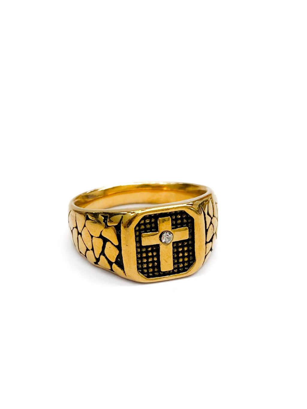 Anillo Dorado y Plateado M10 Acero Inoxidable