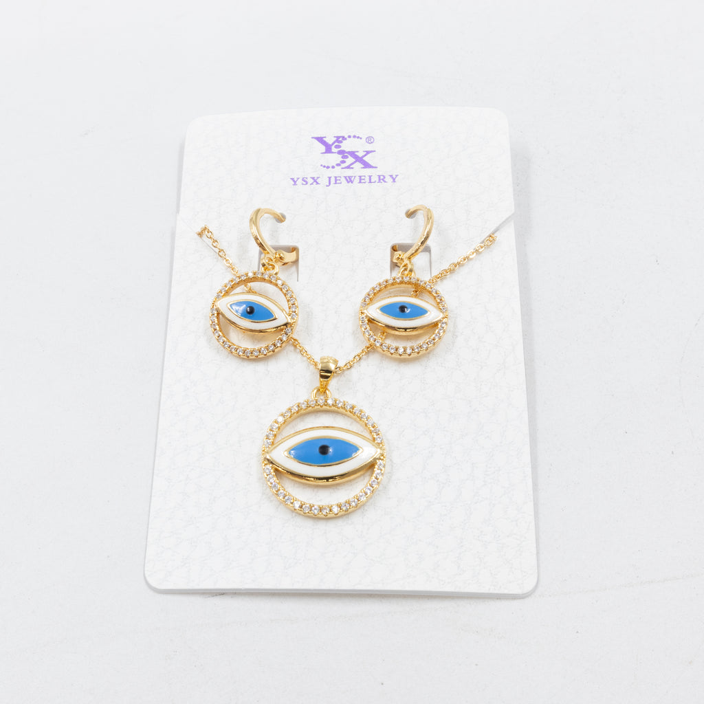 Conjunto de Aretes y Collar Oro Laminado