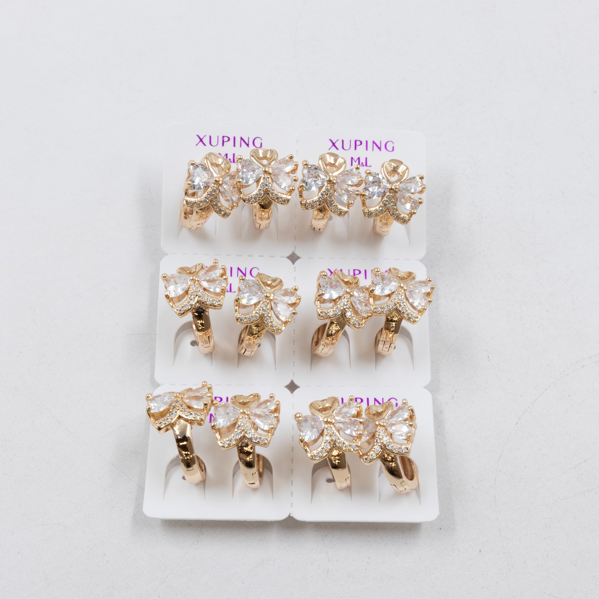 Paquete de 6 pares de Aretes Xuping Dorado M1 Oro Laminado