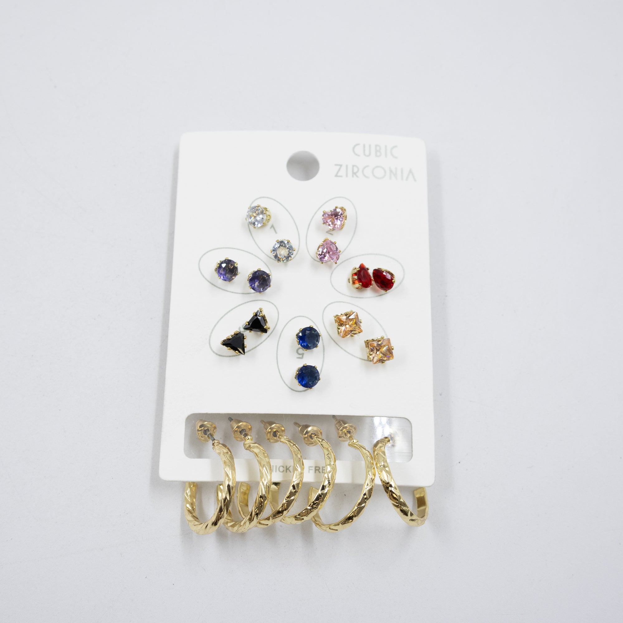 Paquete de 10 pares de aretes M1 Oro Laminado