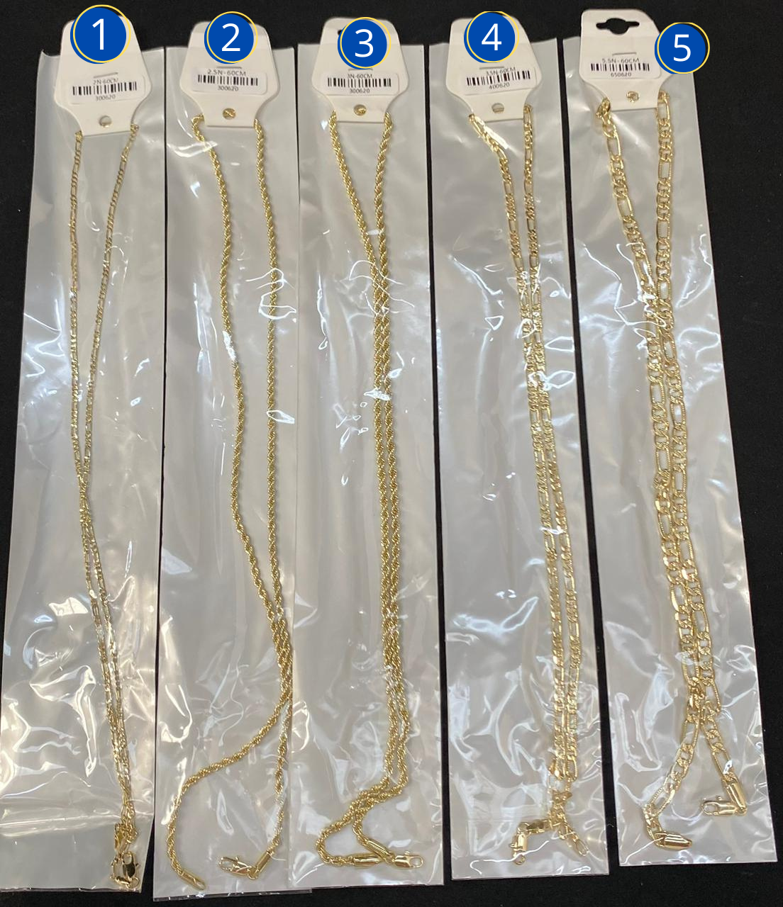 ROSARIOS DORADOS de 60 CM M1 - Oro Laminado