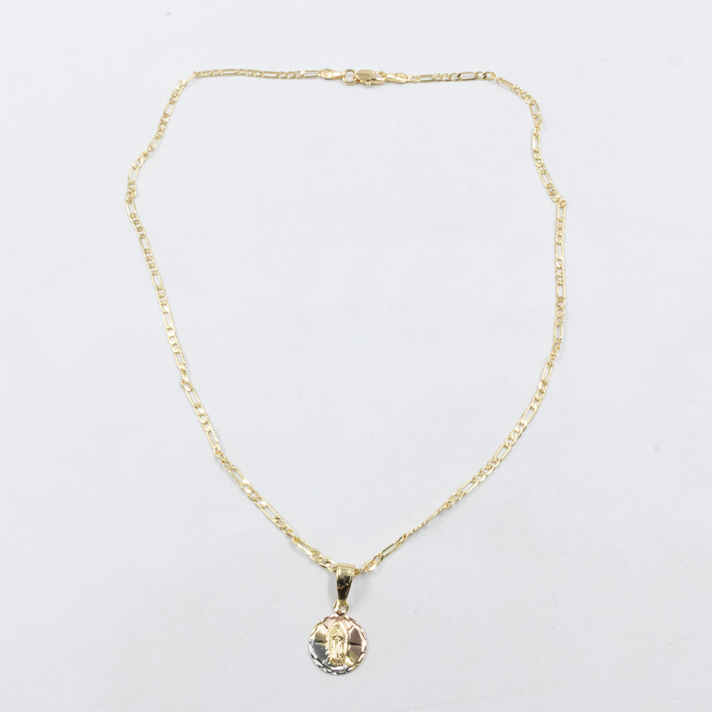 Collar con Dije Religioso Dorado M1 Oro Laminado
