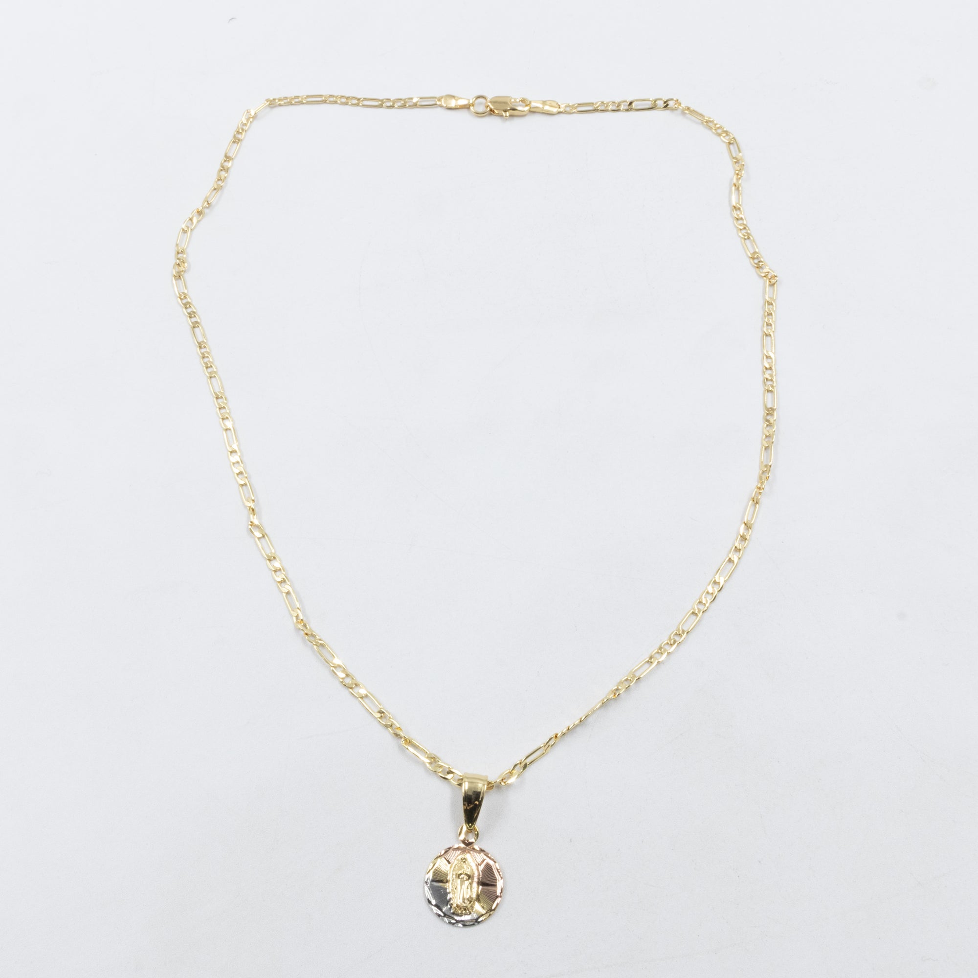 Collar con Dije Religioso Dorado M1 Oro Laminado