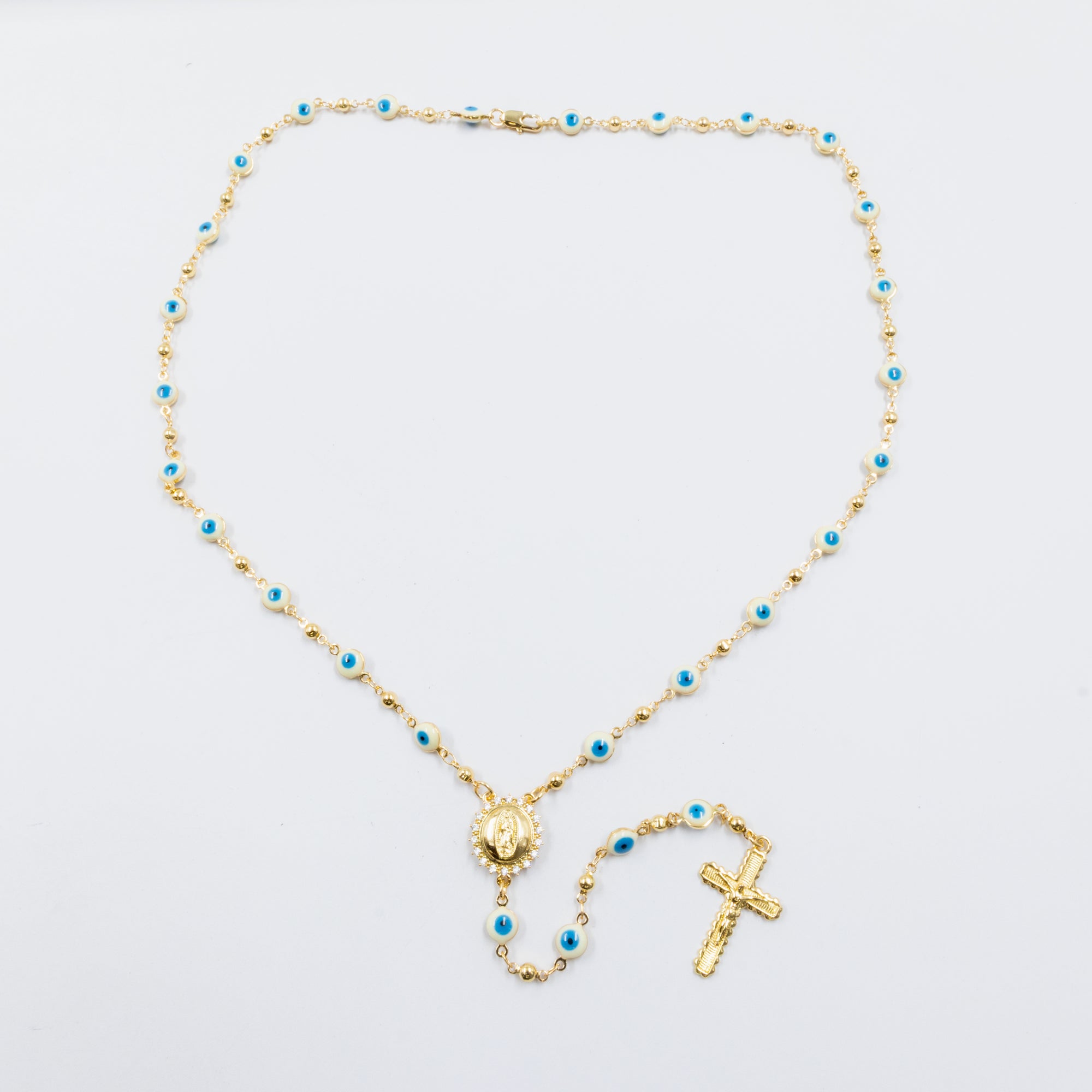 Rosario Dorado de Ojo Turco M1 Oro Laminado