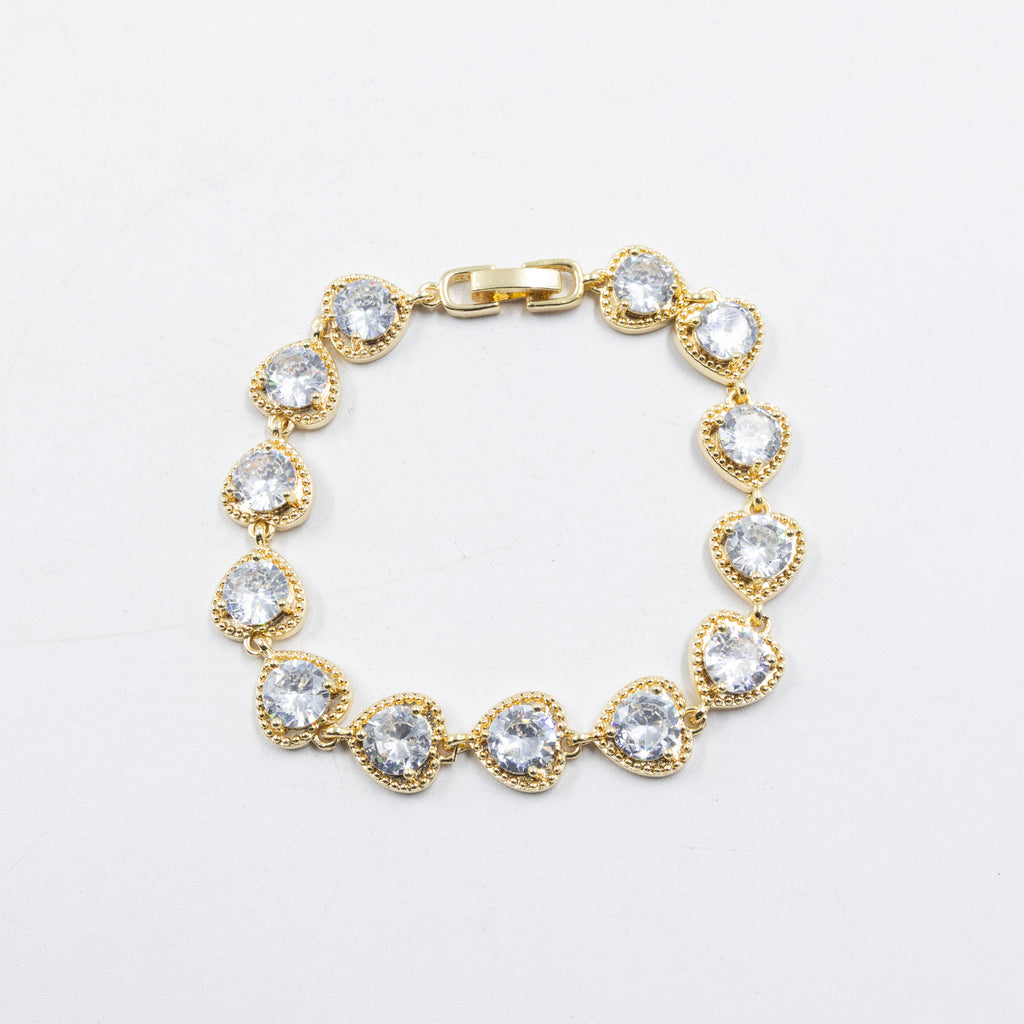 Cadenas de Pulseras Doradas con Piedras M6 Oro Laminado