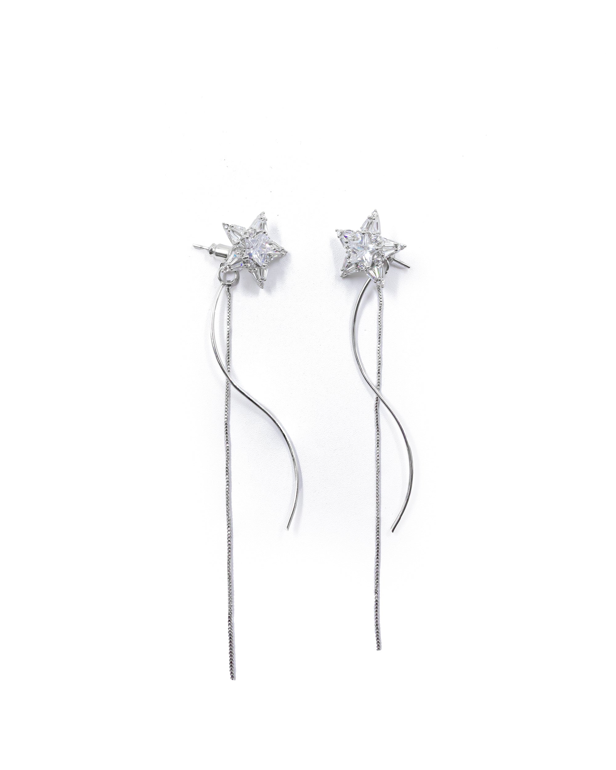 Aretes Largos Ansheli Plateados M23 Oro Laminado