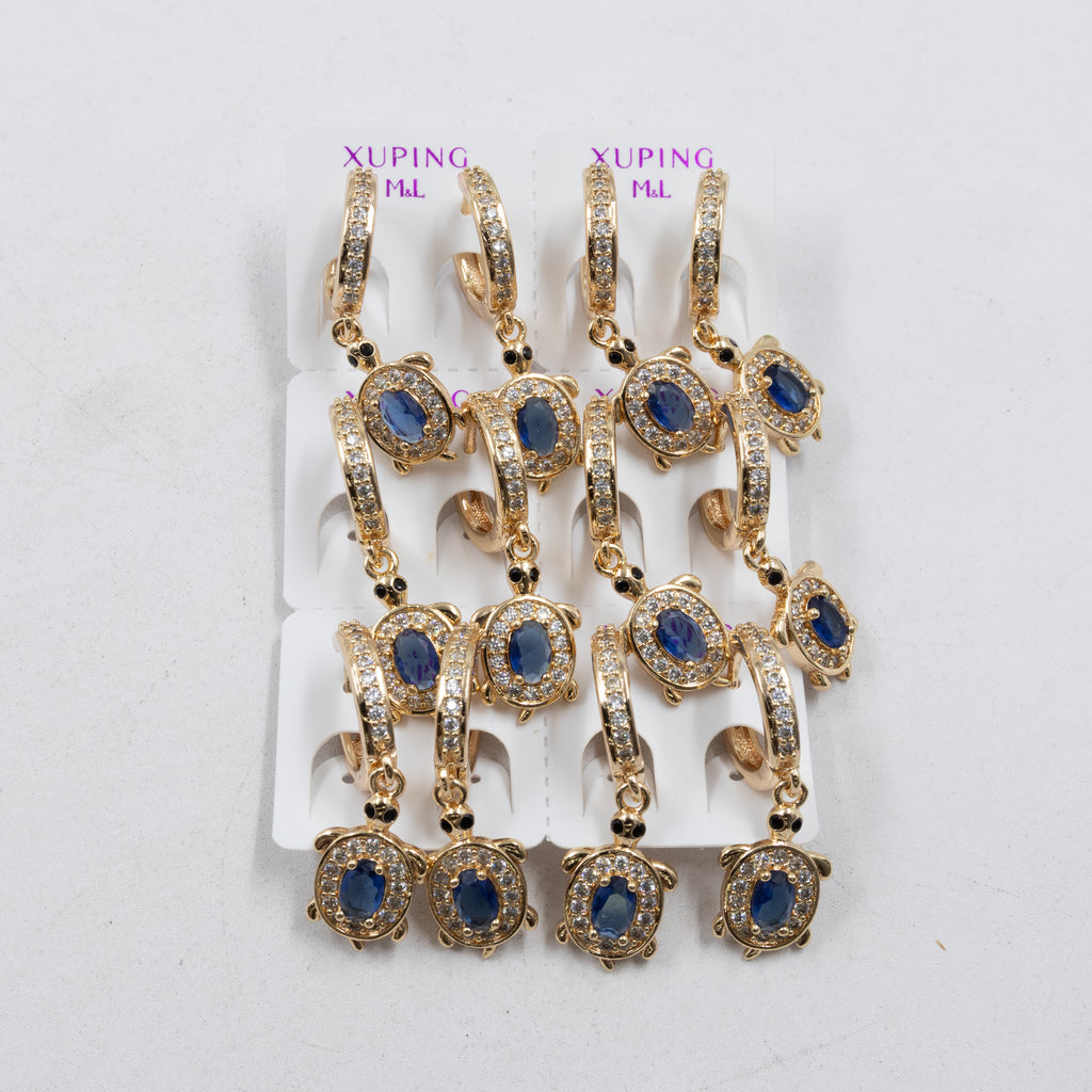 Paquete de 6 pares de Aretes Xuping Dorado M8 Oro Laminado