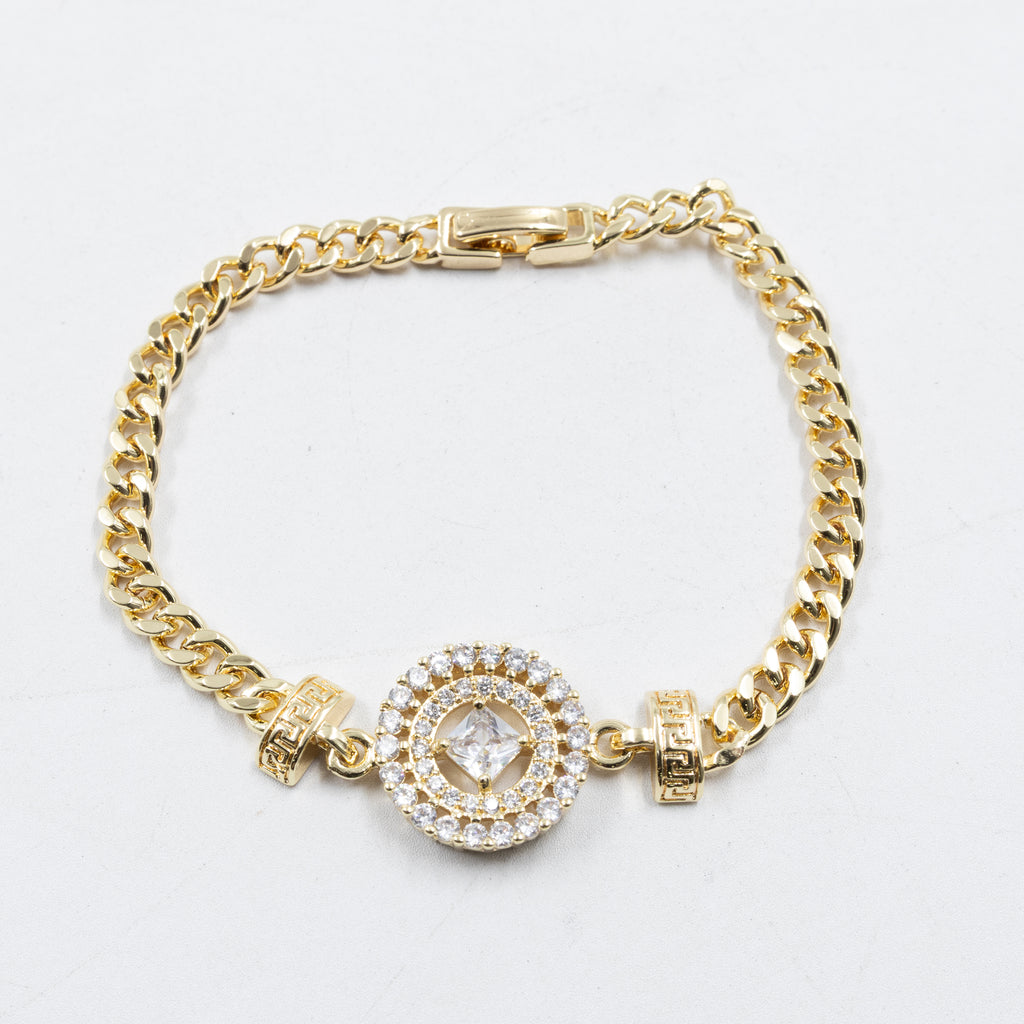 Pulseras Doradas con Piedras M6 Oro Laminado